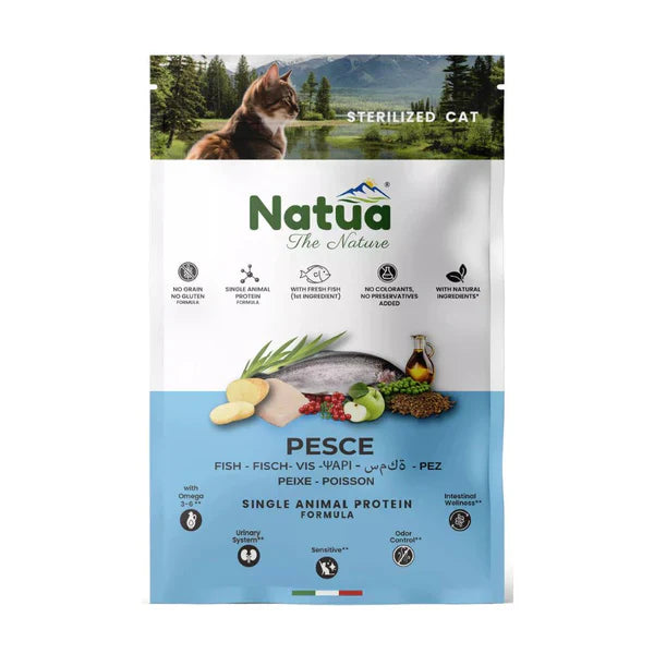 Natua Cat Sterilizzato Pesce 350g – Crocchette Naturali Grain Free-0