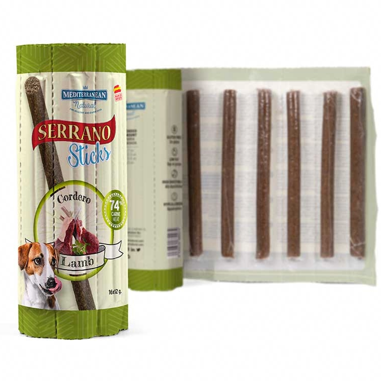 SERRANO Sticks per Cani 16x12g – Anatra, Agnello o Prosciutto-1
