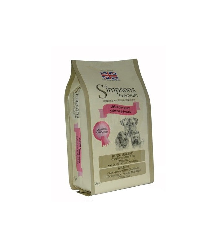 Crocchette Simpsons Cane Adult Premium Sensitive – Salmone e Patate 2kg-0