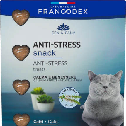 Snack Antistress per Gatti 18 g – Cuoricini Calmanti all’Erba Gatta-0
