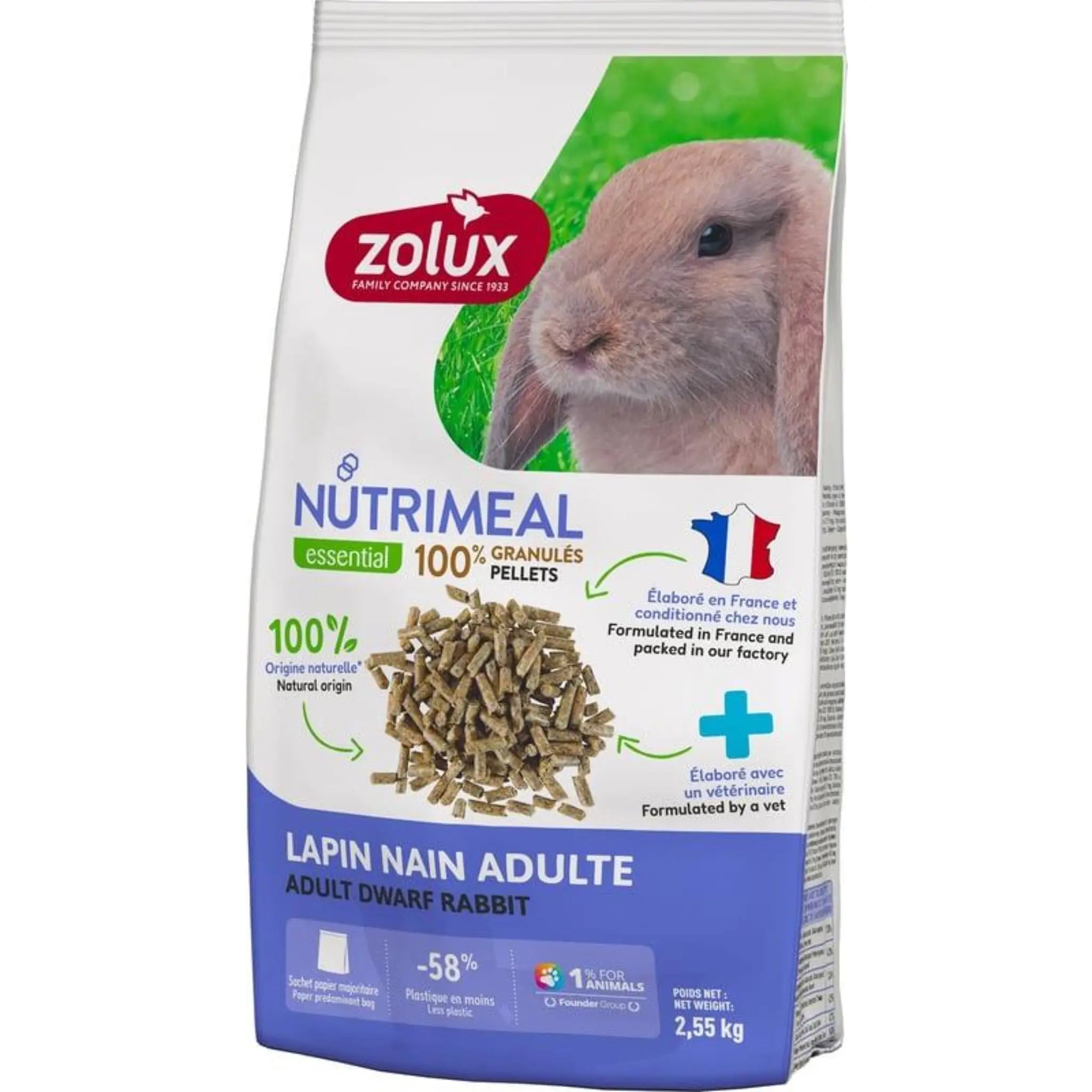 Zolux Nutrimeal Adult 2,55 kg – Alimento Naturale per Conigli Adulti-0